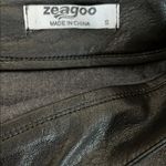 Zeagoo Black Faux Leather A Line Mini Skirt - Size Small Photo 8