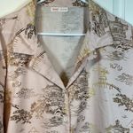 Romwe Japan  Pink Japanese Koi Fish Pink Gold Blouse Size 12 EUC #1333-LA Photo 2