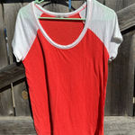 Gap Womens Short Sleeve Crew Neck White & Orange T-Shirt Top Photo 0