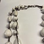 Talbots Signed T - White / Brown Statement Costume Necklace Bead / Beaded Photo 2