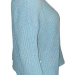 Aaron and Amber Aqua Chunky Chenille Knit Oversized Sweater Photo 2
