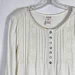 Sundance XS Top White Crochet Trim Scalloped Pearl Buttons Cottage Pioneer 290 Photo 2