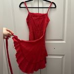 Oh Polly  Red Wrap Dress Size US6 / UK10 Photo 6