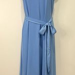 MM.LaFleur The Fatima Midi Dress Sleeveless Belted Shift Blue XL Classic Chic Photo 2