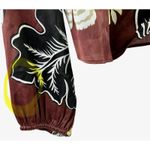 MELLODAY Brown Floral Print Long Sleeve Tie Front Blouse Top Womens Size SM Flaw Photo 12