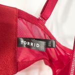 Torrid  42DDD Bra XO Plunge Push Up Diamante Red Lace Rhinestone‎ Plunge 393 Photo 4