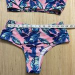Floral Pink Blue Unbranded 2 Piece Swim Suit Long Sleeve XL Photo 1