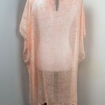 Eileen Fisher Peach Poncho Kaftan Tunic Top One Size Linen Blend Coverup Photo 5