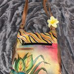 Anuschka hand painted Butterfly Design Women's Bag Brown Photo 2