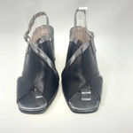 Ouigal Metallic Slingback Heels‎ Black Silver Size 8.5 Photo 1
