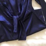 Missguided Misguided Navy Satin Long Sleeves Shift Dress 6 Photo 7