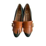 C WONDER Colorblock Green Tan Loafers Heels Size 7.5 Photo 7