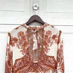 Free People  Womens Dress Tunic Lady Luck Liberty Floral Tie Neck Medium Photo 5