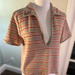 ZARA  Women's 70s Retro Style Cropped Pullover Knit V-Neck Collared Sweater Top M Photo 1