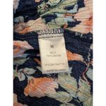 Elodie  Navy Floral Tie Front Peplum Tank Top Women Medium Rayon Photo 3