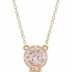 Judith Ripka New  14k Yellow Gold Morganite & Diamond 1.40 cttw Necklace Photo 0