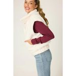 Aerie  Women’s Vest Plaid Flannel Lined Thick Sherpa LG Snap Pockets Cream Sz XS Photo 1