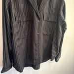 Pistola  Irene Black Striped Oversized Button Down Shirt - size Small Photo 2