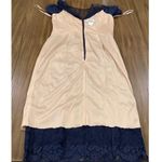 Rene Ruiz illusion Lace Mesh Evening sheath Knee short sleeve Dress Navy Blue 8 Photo 12