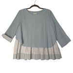 Atelier‎ Evene Paris Elegant Blue and White Women's pleated blouse sz small Photo 4