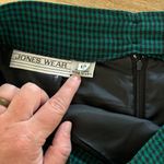 Jones Wear Vintage Green And Black Check Houndstooth Pencil Skirt 12 Photo 4