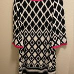 Eliza J  Black And White Diamond Geometric Print Shift Dress Photo 0