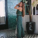 ZARA  NWOT Embroidered crop top green 3798/004 Boho Size M Photo 2