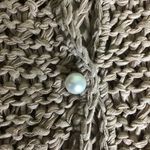 Cream Cloth Women Crochet Sweater With Pearl Button Detail Sz XL EUC Runs Small Tan Size L Photo 5