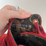 Fly London  Yama Wedge Suede Leather Back Tie Booties Red Orange Size 38 Photo 6