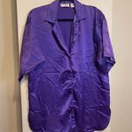 Victoria's Secret Vintage Victoria Secret Gold Label Oversized Purple Silky Sleep Shirt Size Small Photo 1
