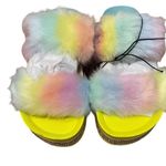 Mudd Lauren Fur and Rhinestone Slide Sandals multi colored Size 6 New Photo 4