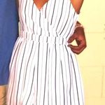 En Crême Navy & White Stripe Romper Photo 0