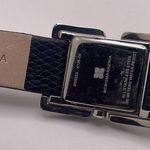 Working Women’s BCBG MAXAZRIA Black Leather Band Crystal Silver Tone Bezel Watch Photo 8