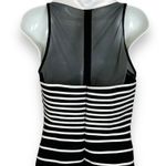 Cache Caché Top Collared Striped Rhinestone Buttons Sleeveless Black White Sz 6 Blouse Photo 1