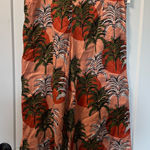 Nicole Miller  100% Linen Pants Tropical Coastal Cropped Wide Flare Pant L‎ Photo 0