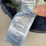 Paige  Dark Wash Raw Hem Low Rise Bermuda Shorts Photo 4