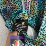 NWT Awesomeness Designs Colorful Tie Dye Long Halter Maxi Dress Large Blue Photo 2