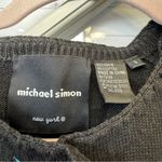 VTG Y2K 2000 Michael‎ Simon Black Cardigan Sweater Gardening Theme Sz Small S Photo 4