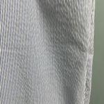 Chico's Blue Seersucker Stripe Pull On Pants Size 2.5 R Button Hem Sz Large 14 Photo 2