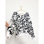 Anthropologie Maeve Heart Printed Sweatshirt Size 3X Black White Coquette Boho Photo 11