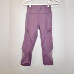 Lululemon Wunder Forget The Sweat Crop Leggings Smoked Mulberry Mesh Size 4 Photo 5