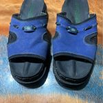 Skechers Jammers Sandals Sz 6 Blue Black Platform Slides Chunky 90s Y2K slides Photo 12