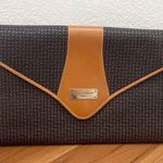 Vintage TED LAPIDUS Paris Embossed Leather Monogram Envelope Clutch Bag 8”X12” Black Photo 0