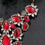 Torrid Women Red Rhinestones Faceted Crystal Silver Tone Collar Necklace Lobster Photo 2