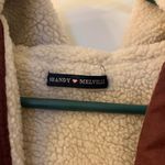 Brandy Melville Hailey Sherpa Jacket with Hoodie Burgundy Maroon Red Photo 2