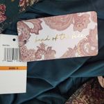 Band of Gypsies Band of the Free Green and Oxblood Paisley Boho Tiered Mini Dress NWT Size Small Photo 7