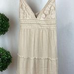 Rue 21 Tan Sleeveless Crochet Halter Open Tie Back Mini Dress XL Photo 2