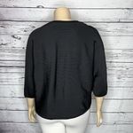 T Tahari NWT Size XL Black Ribbed Rayon/Nylon Knit Clasp Front Cardigan Jacket Photo 2