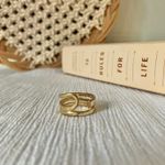 Brutalist Gold Loop Statement Chunky Ring Vintage “Augustine” Classic Masc Jewelry Photo 1