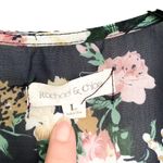 Rachel & Chloe Navy Blue White Floral Fringe Bohemian lace Kimono Size Large Photo 4